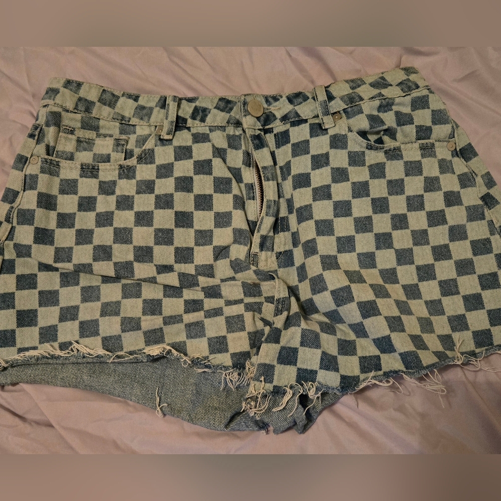 Aqua Checker Shorts